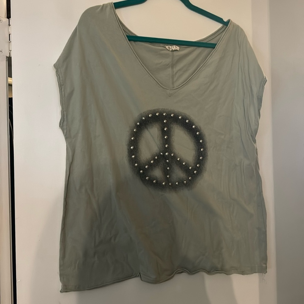 Sage green peace t shirt